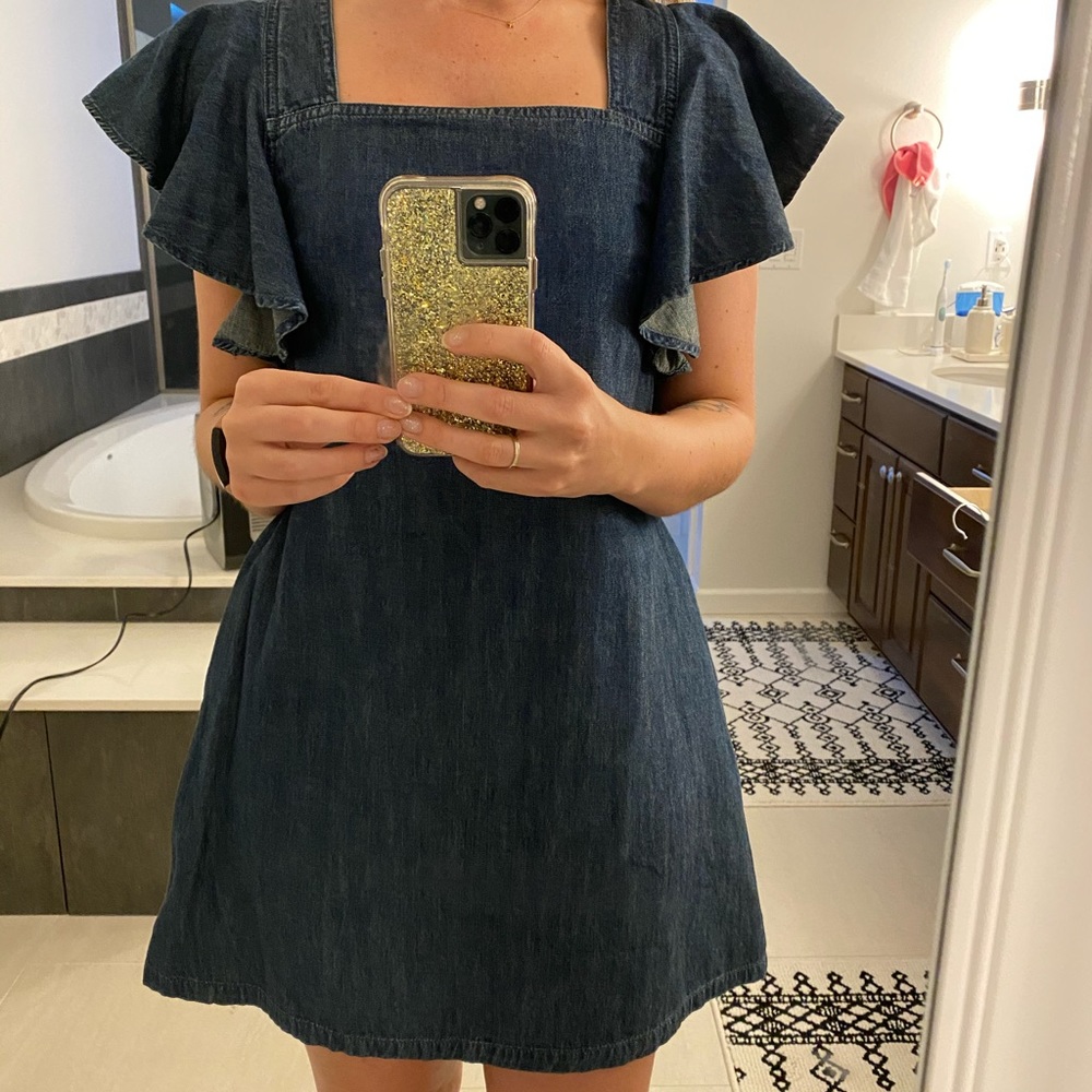 Free People Ruffle denim dress